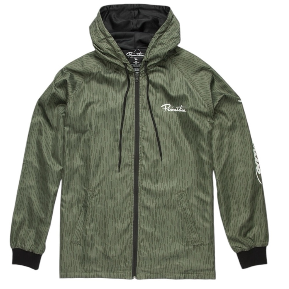PRIMITIVE Nuevo Script Mens Olive Windbreaker
Jacket Men's size S Skateboarding